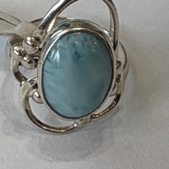 Sterling Silver and Larimar Stone Ring - Picture 2 of 7